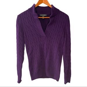Ralph Lauren Cable Knit V-Neck Sweater